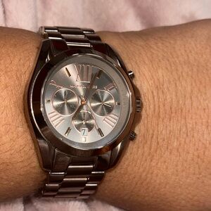 Michaels Kors chronograph watch. Brown steel.